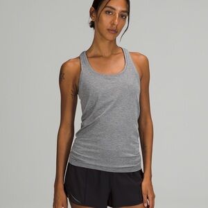 Lululemon Racerback Tank Stripes Grey Yoga Top